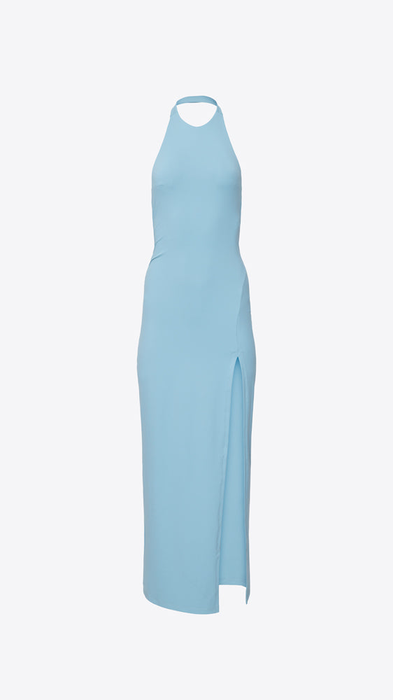 SUSANA MONACO Halter Low Back Slit Dress - Waterfall