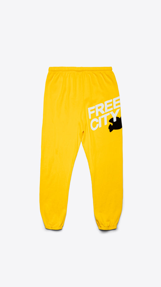 Free city yellow sweatpants online