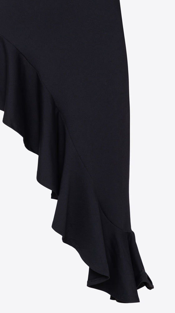 SUSANA MONACO One Arm Long Sleeve Ruffle Dress - Black | Uniforme Los Angeles SUSANA MONACO One Arm Long Sleeve Ruffle Dress - Black | Uniforme Los Angeles