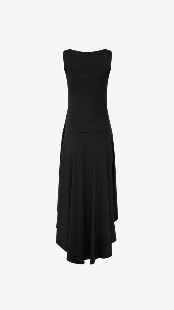 Susana Monaco Women's High Low Boat Neck Dress - Black